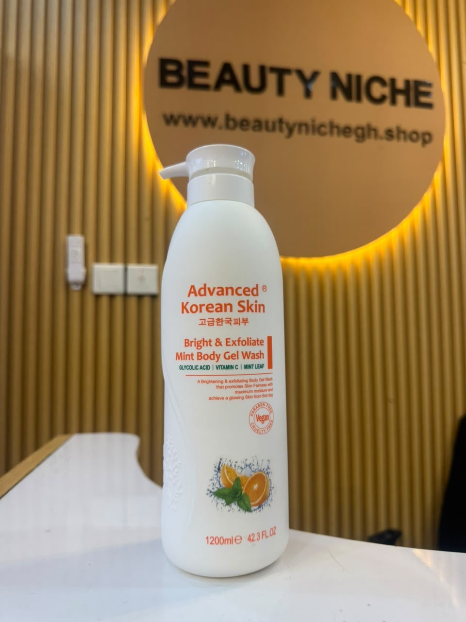 Advanced Korean Skin Bright & Exfoliate Mint Body Gel Wash