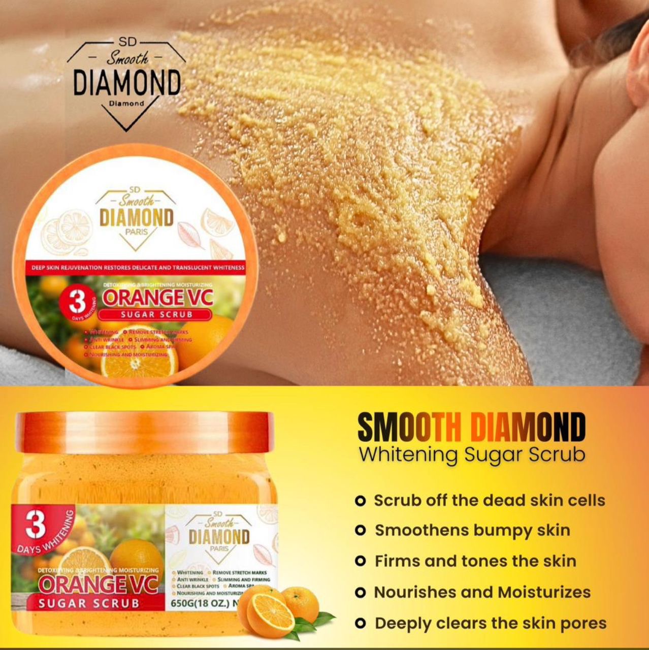 Smooth Diamond Orange VC Sugar Scrub