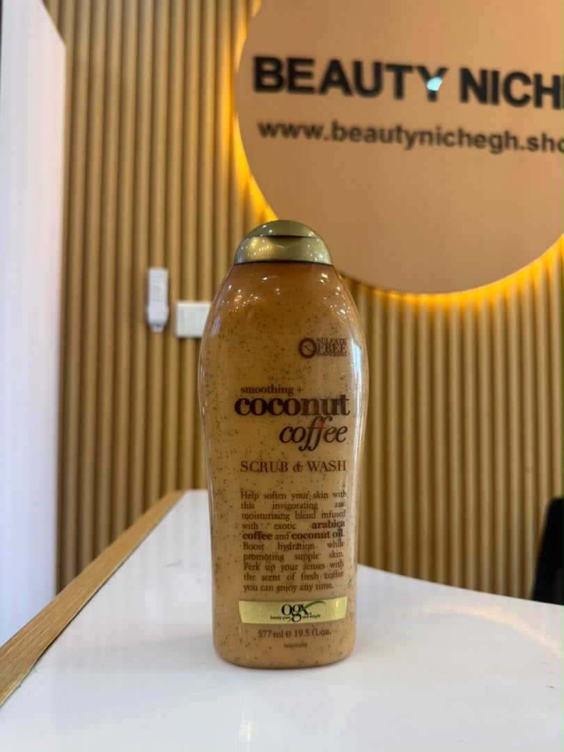 OGX Smoothing + Coconut Coffee Scrub & Wash