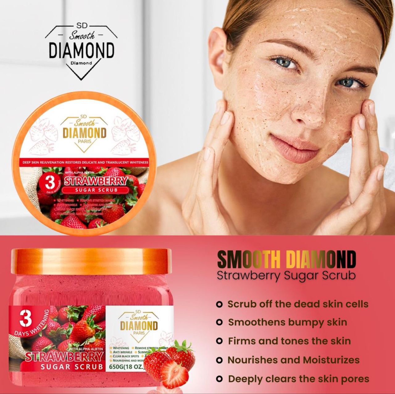 Smooth Diamond Strawberry Sugar Scrub