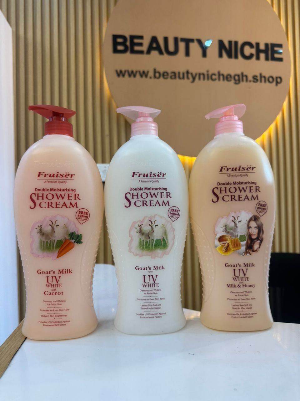 Fruisér Double Moisturising Shower Cream – Goat’s Milk UV White