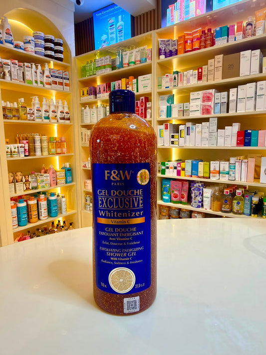 Fair and white exclusive whitenizer vitamin C shower scrub gel