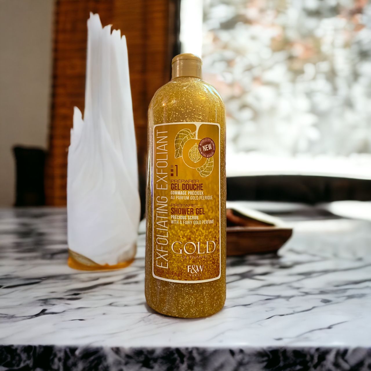 Fair & White Exfoliating Gold Shower Scrub Gel